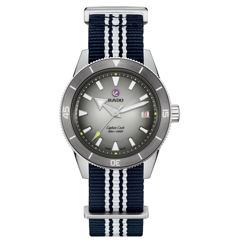 Rado Captain Cook X Tennis Limited Edition Grey 39mm on Bracelet -extra nato straps