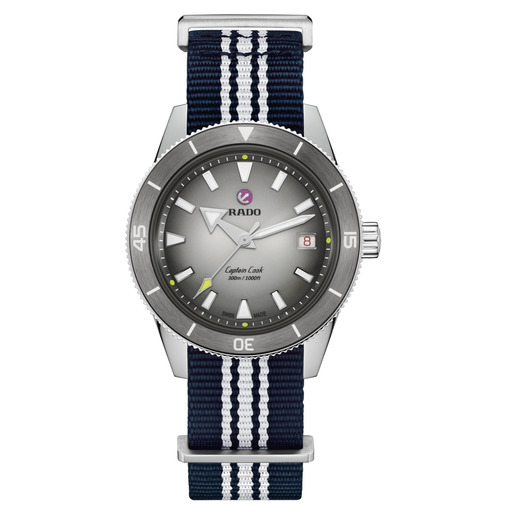 Rado Captain Cook X Tennis Limited Edition Grey 39mm on Bracelet -extra nato straps