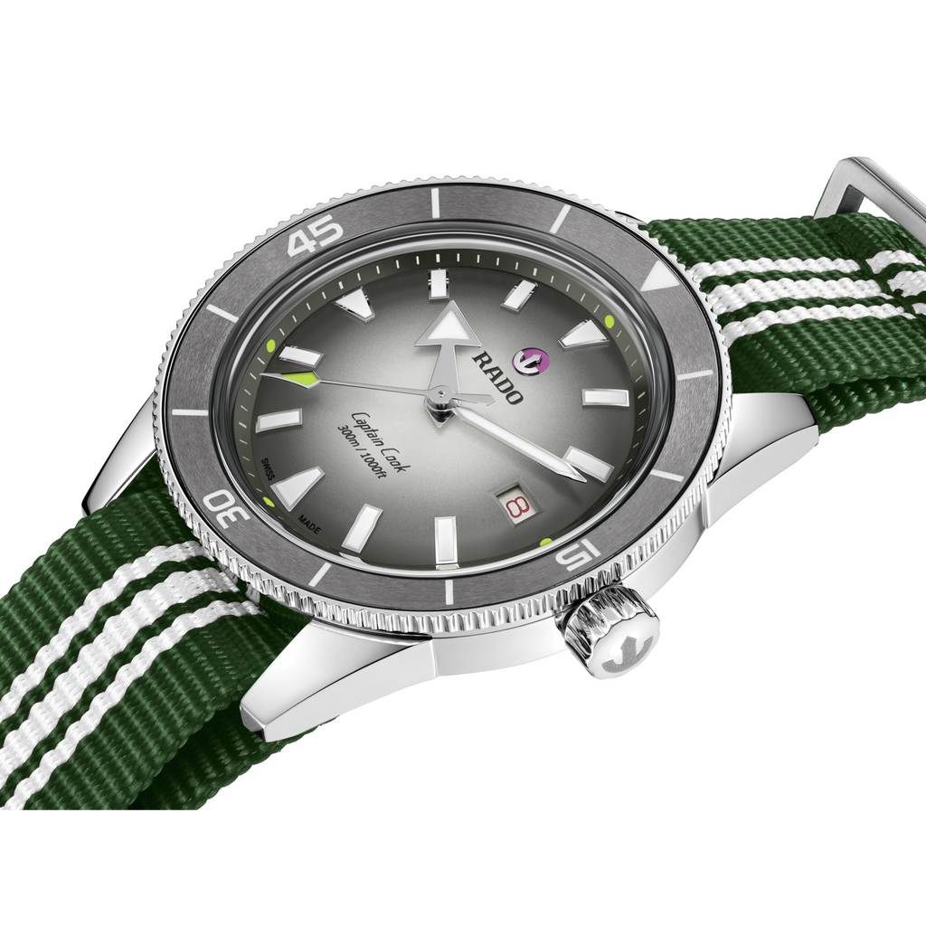 Rado Captain Cook X Tennis Limited Edition Grey 39mm on Bracelet -extra nato straps