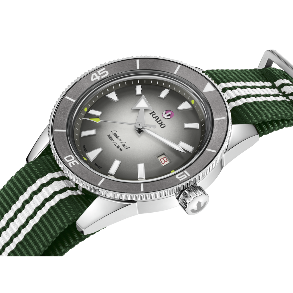 Rado Captain Cook X Tennis Limited Edition Grey 39mm on Bracelet -extra nato straps