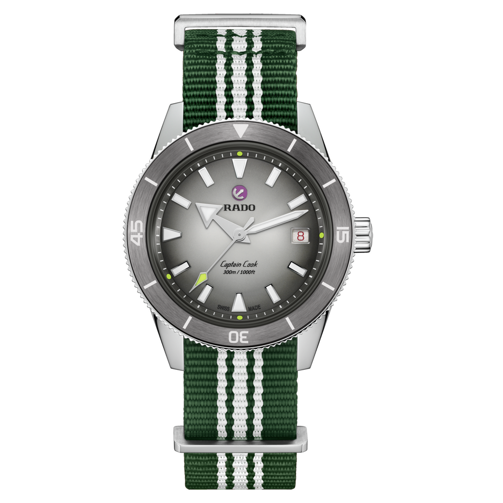Rado Captain Cook X Tennis Limited Edition Grey 39mm on Bracelet -extra nato straps