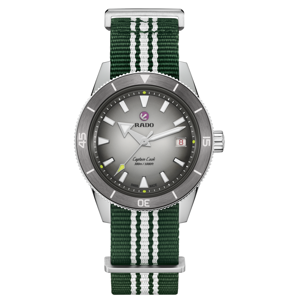 Rado Captain Cook X Tennis Limited Edition Grey 39mm on Bracelet -extra nato straps