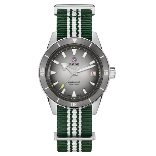 Rado Captain Cook X Tennis Limited Edition Grey 39mm on Bracelet -extra nato straps