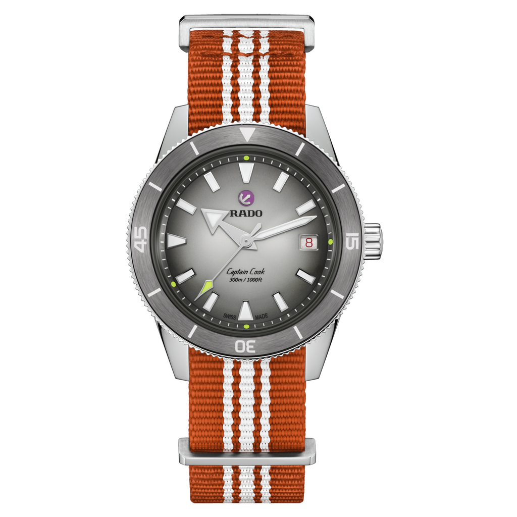 Rado Captain Cook X Tennis Limited Edition Grey 39mm on Bracelet -extra nato straps