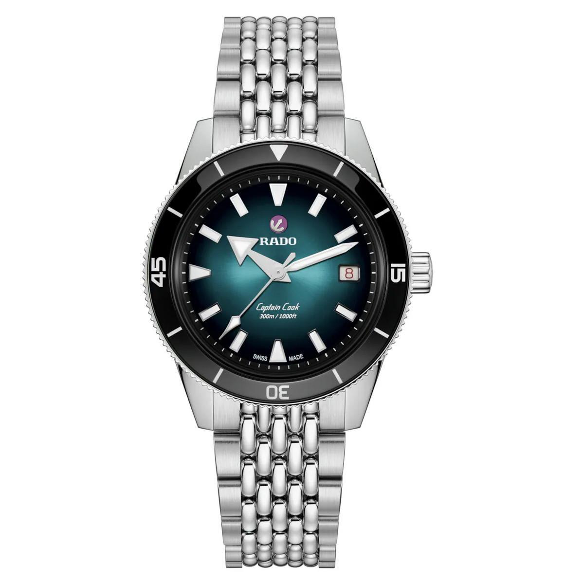 Rado Captain Cook Automatic turquoise 39mm on Bracelet – Wamada