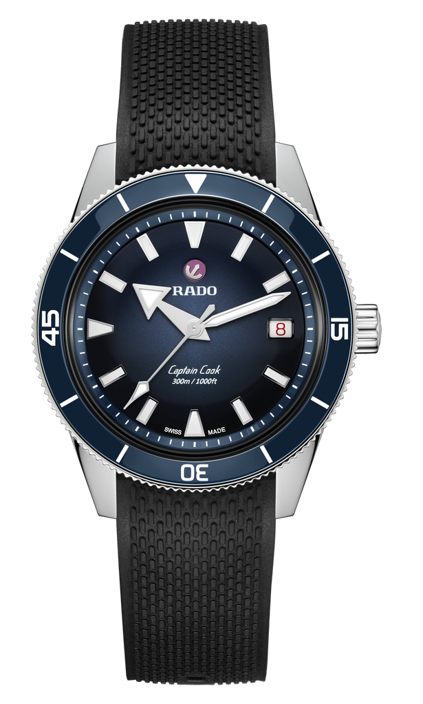 Rado Captain Cook Automatic Blue 39mm on Rubber Strap