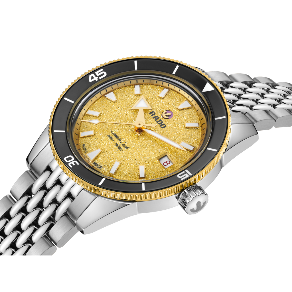Rado Captain Cook Automatic Gold Dial 39mm on Bracelet with 1 complimentary rubber strap
