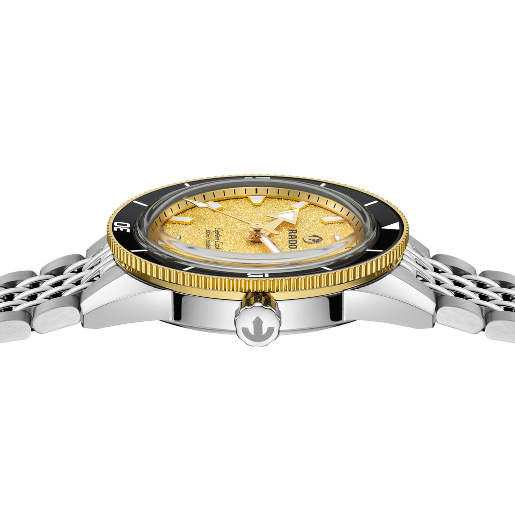 Rado Captain Cook Automatic Gold Dial 39mm on Bracelet with 1 complimentary rubber strap