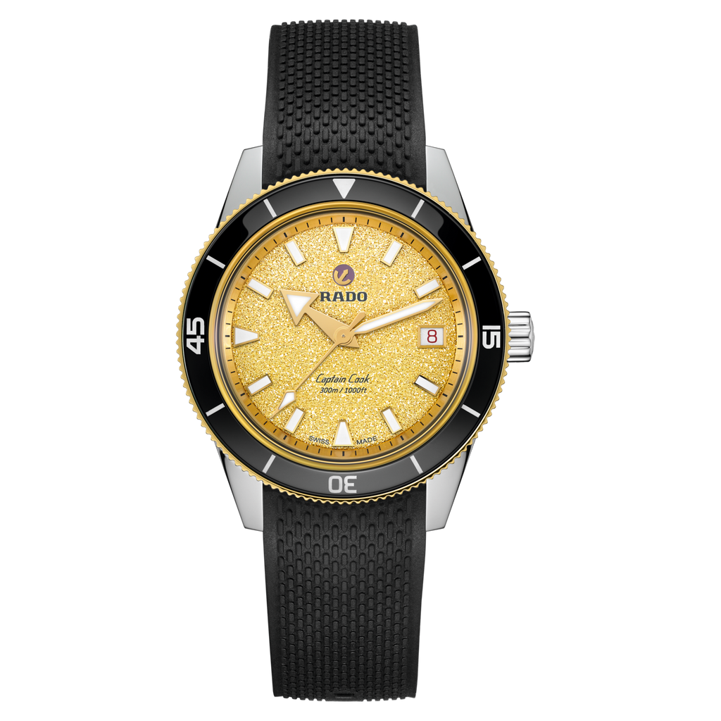 Rado Captain Cook Automatic Gold Dial 39mm on Bracelet with 1 complimentary rubber strap
