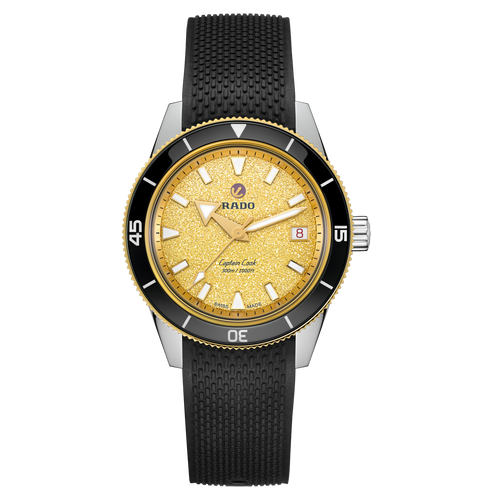Rado Captain Cook Automatic Gold Dial 39mm on Bracelet with 1 complimentary rubber strap