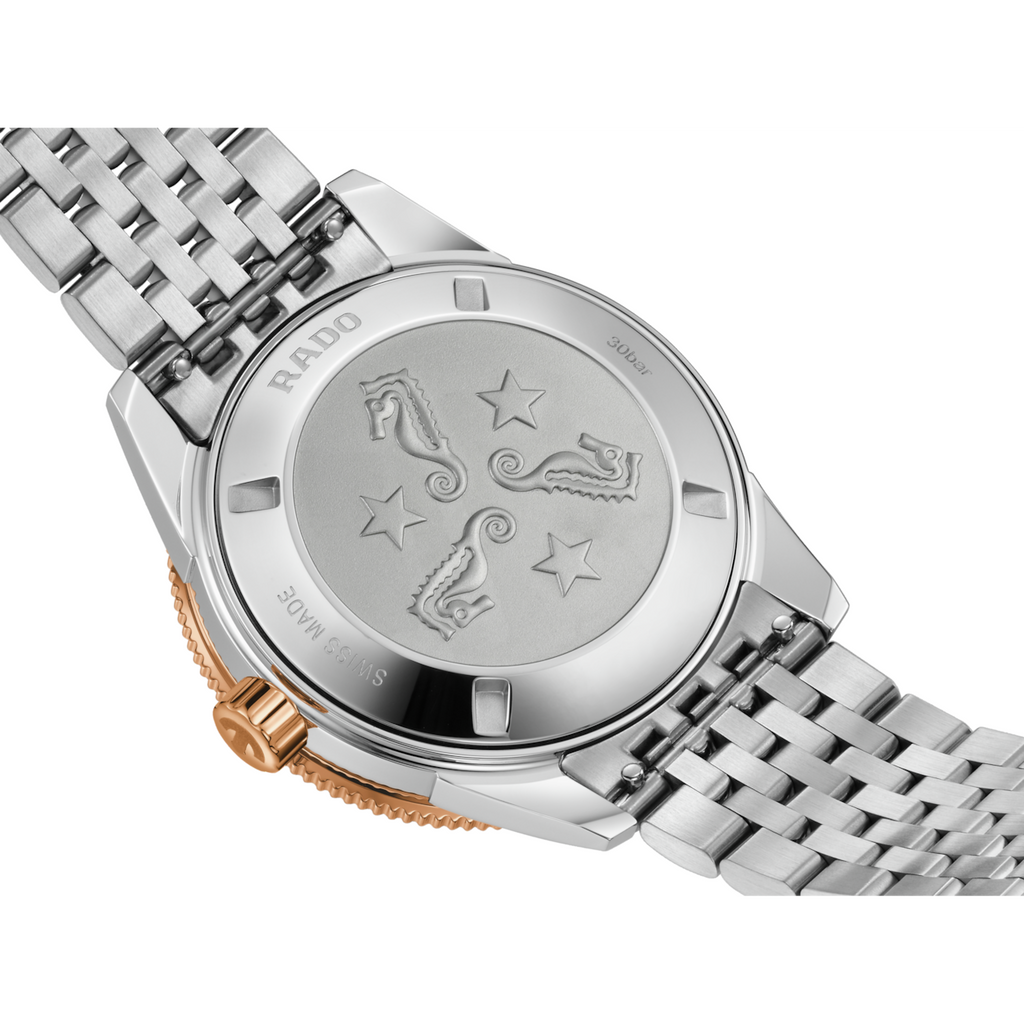 Rado Captain Cook Automatic Blue 39mm on 2 Tone RG Bracelet