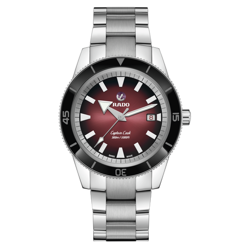 Rado Captain Cook Automatic Red on Steel Sport Bracelet -42mm