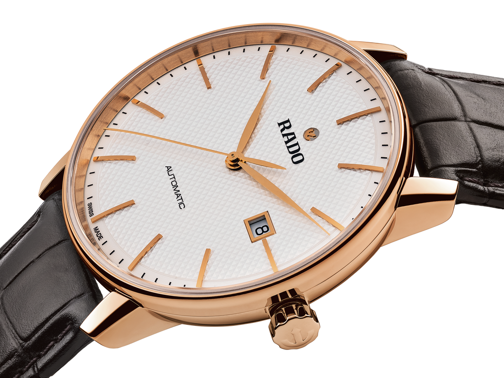Coupole Automatic White Dial RG PVD on leather strap -41mm