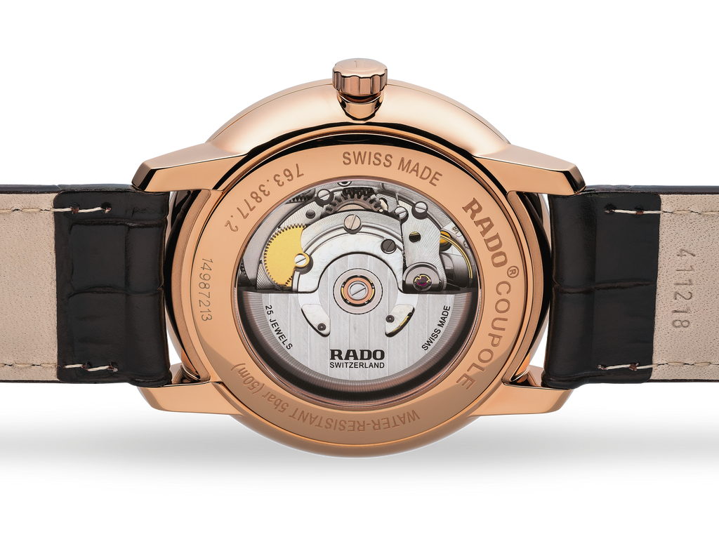 Coupole Automatic White Dial RG PVD on leather strap -41mm