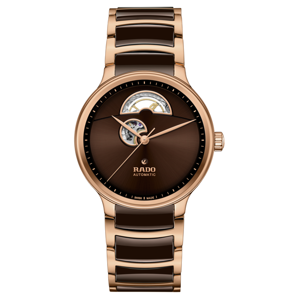 Rado Centrix Automatic Open Heart Brown Steel – Wamada Jewellery