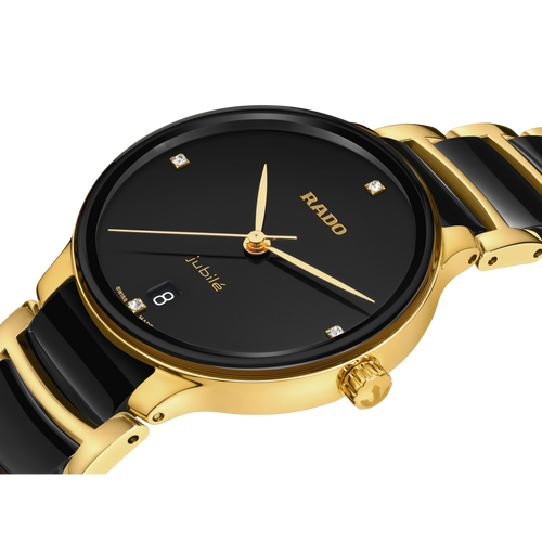 Rado Centrix 4 Diamonds Ceramic YG PVD Quartz 35mm