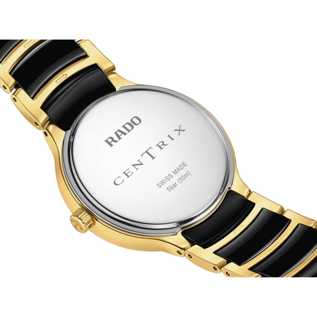 Rado Centrix 4 Diamonds Ceramic YG PVD Quartz 35mm