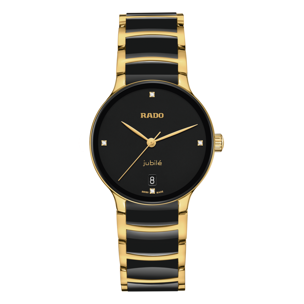 Rado Centrix 4 Diamonds Ceramic YG PVD Quartz 35mm