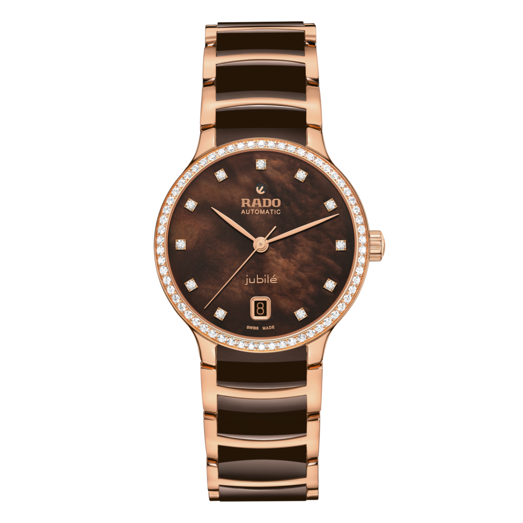 Rado Centrix Diamond Bezel Brown Ceramic RG PVD Automatic 35mm