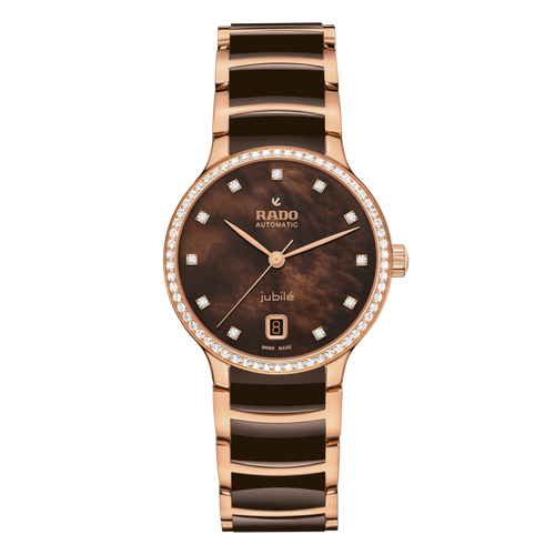 Rado Centrix Diamond Bezel Brown Ceramic RG PVD Automatic 35mm