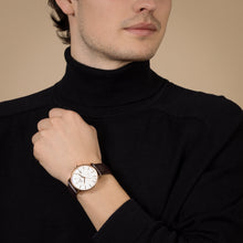 Load image into Gallery viewer, Coupole Automatic White Dial RG PVD on leather strap -41mm
