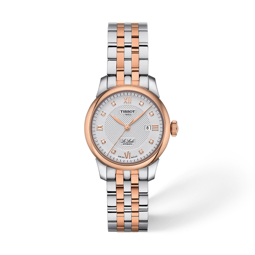 TISSOT LE LOCLE AUTOMATIC LADY -29mm 2 TONES RG DIAMOND DIAL ON BRACELET