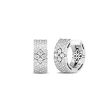 Roberto Coin Love in Verona Earrings in 18k white gold with pave diamonds