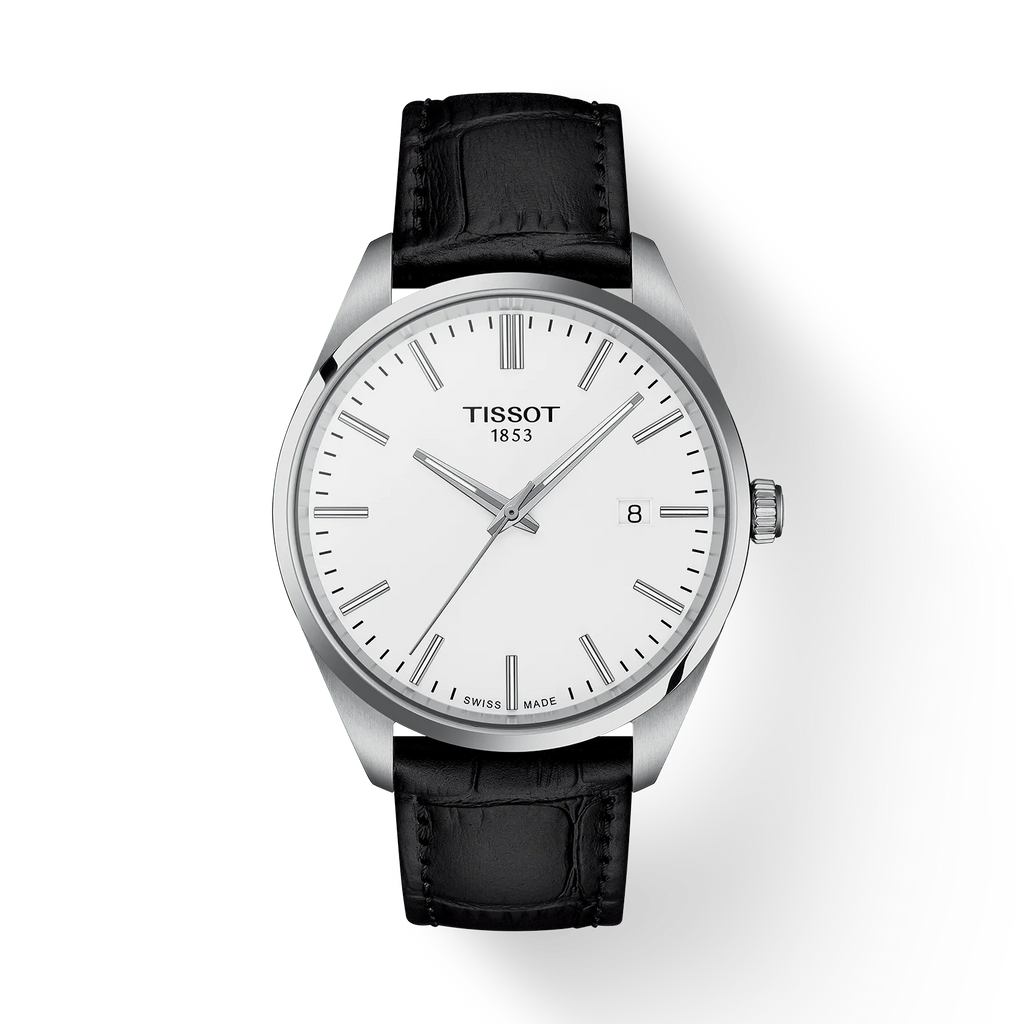 TISSOT PR 100 40MM WHITE DIAL ON LEATHER