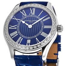 Load image into Gallery viewer, Frederique Constant Classics Quartz on Blue Leather Strap with Diamond Bezel
