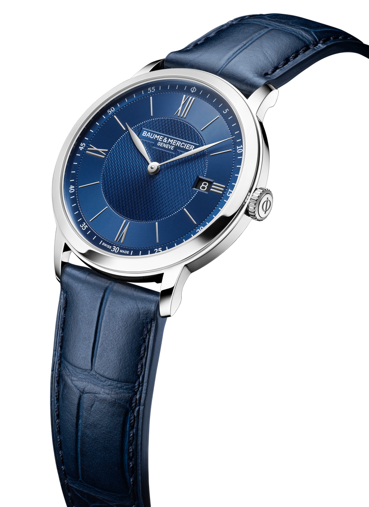 Baume & Mercier Classima 10878 - 40mm Quartz Blue dial on black leather