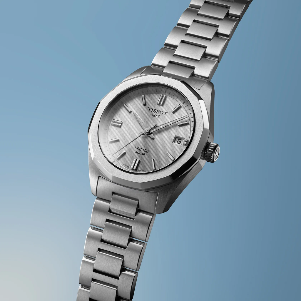 Tissot PRC 100 Solar Quartz 34mm Silver Dial