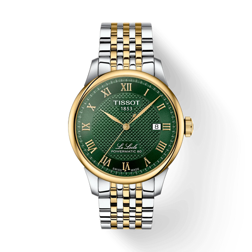 TISSOT LE LOCLE POWERMATIC 80 GREEN DIAL YG 2 TONES BRACELET