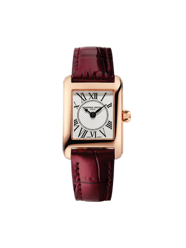 CLASSICS CARREE LADIES RG PLATED ON RED LEATHER STRAP