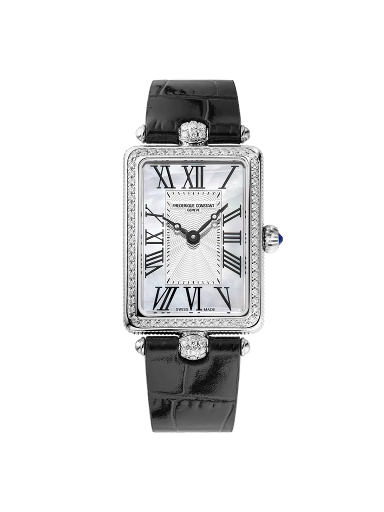 CLASSICS ART DECO CARREE SILVER DIAL FULL DIAMOND BEZEL