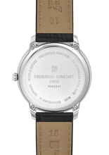 Load image into Gallery viewer, FREDERIQUE CONSTANT CLASSICS MONETA MOONPHASE BLACK DIAL ON LEATHER STRAP