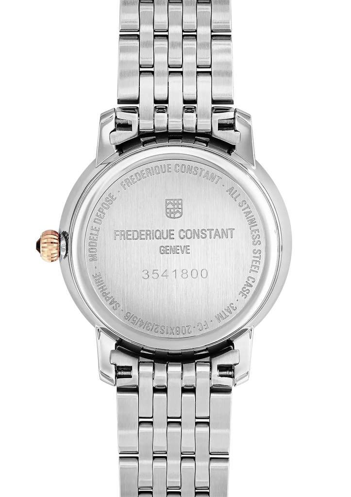 FREDERIQUE CONSTANT SLIMLINE LADIES MOONPHASE QUARTZ ON 2 TONES RG BRACELET