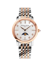 Load image into Gallery viewer, FREDERIQUE CONSTANT SLIMLINE LADIES MOONPHASE QUARTZ ON 2 TONES RG BRACELET