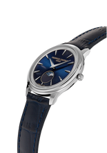 Load image into Gallery viewer, FREDERIQUE CONSTANT CLASSICS MONETA MOONPHASE BLUE DIAL ON LEATHER STRAP