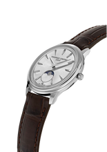 Load image into Gallery viewer, FREDERIQUE CONSTANT CLASSICS MONETA MOONPHASE SILVER DIAL ON LEATHER STRAP (Copy)