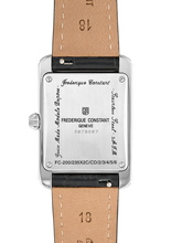 Load image into Gallery viewer, FREDERIQUE CONSTANT CLASSICS CARREE SMALL SEC RECTANGULAR FULL DIAMONDS QUARTZ ON BLACK LEATHER (Copy)