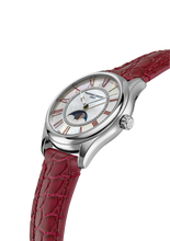 Load image into Gallery viewer, FREDERIQUE CONSTANT CLASSICS ELEGANCE LUNA MOONPHASE MOP ON RED LEATHER STRAP