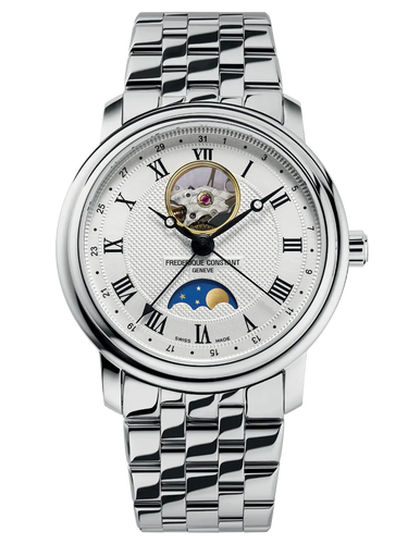 CLASSICS HEART BEAT MOONPHASE DATE SILVER DIAL ON BRACELET