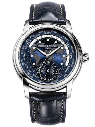 FREDERIQUE CONSTANT CLASSICS WORLDTIMER MANUFACTURE BLUE