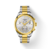 TISSOT PR 100 CHRONOGRAPH 2 Tones YG PVD QUARTZ 40MM Silver Dial