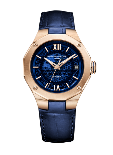 Pre order Baume & Mercier Riviera Auto 39mm 10815 Solid 18k RG Case Blue Dial