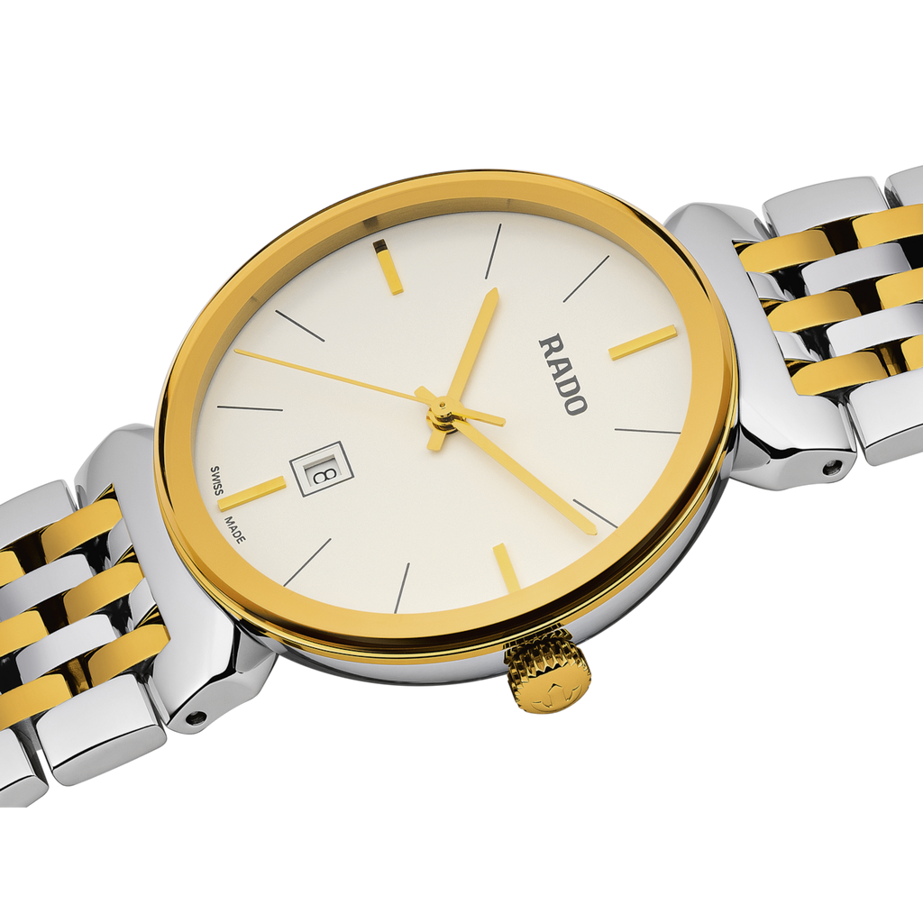 Rado Florence Classic Diamond White Dial 2 tones YG PVD Quartz 30mm