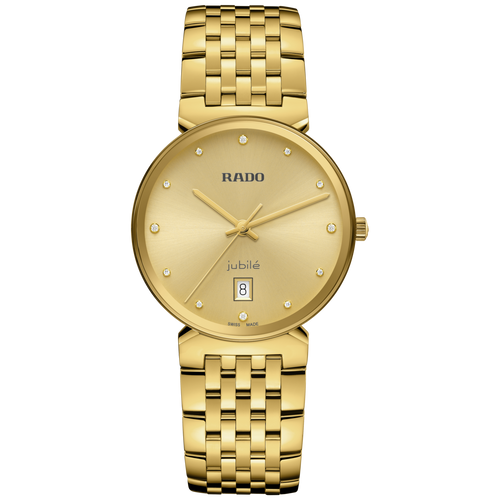 Rado Florence Classic Diamond Gold Dial YG PVD Quartz 38mm