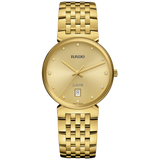 Rado Florence Classic Diamond Gold Dial YG PVD Quartz 38mm