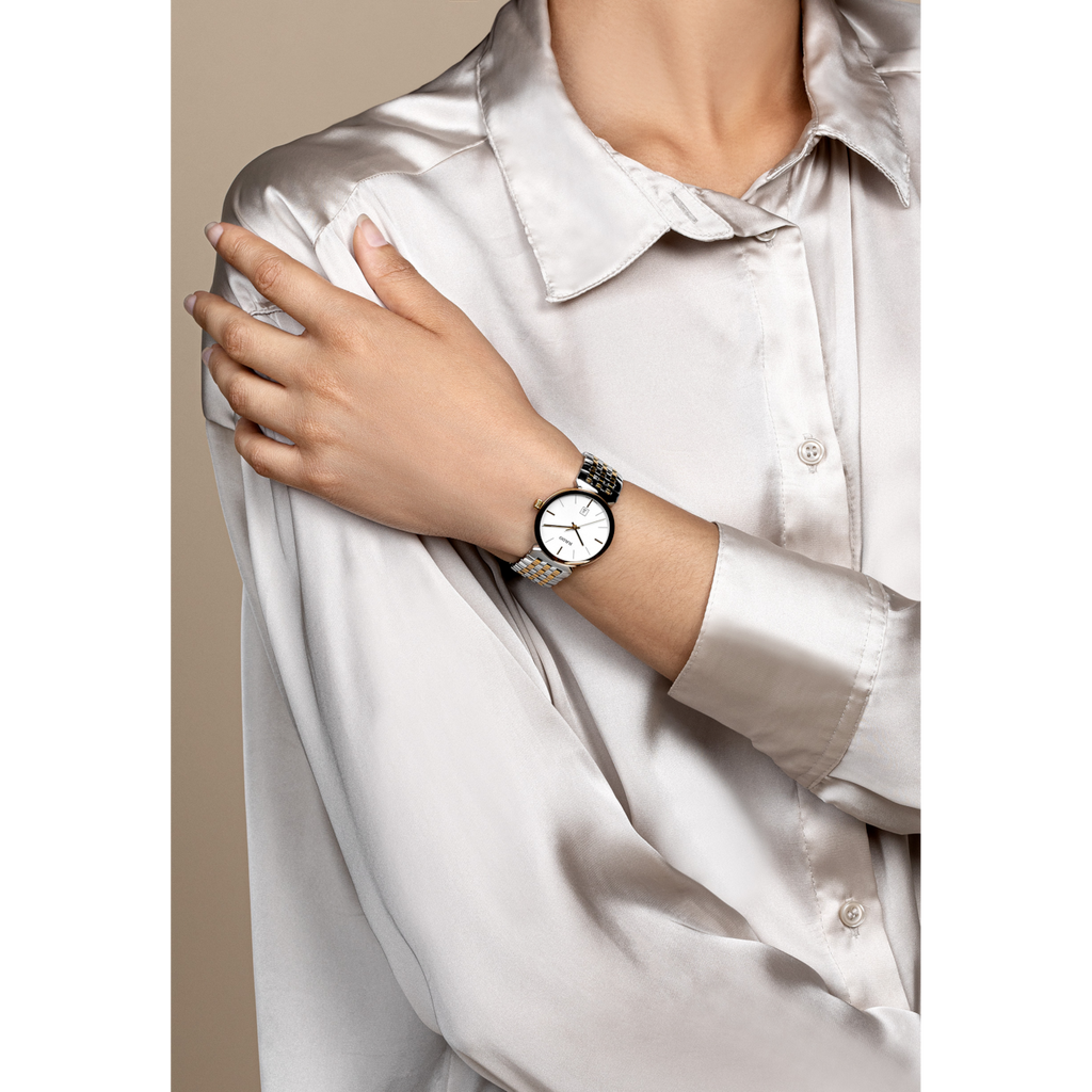 Rado Florence Classic Diamond White Dial 2 tones YG PVD Quartz 30mm