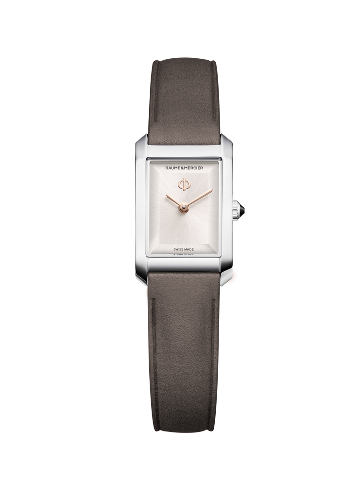 Baume & Mercier Hampton White Dial quartz on leather -10859 28mm x 17.75mm
